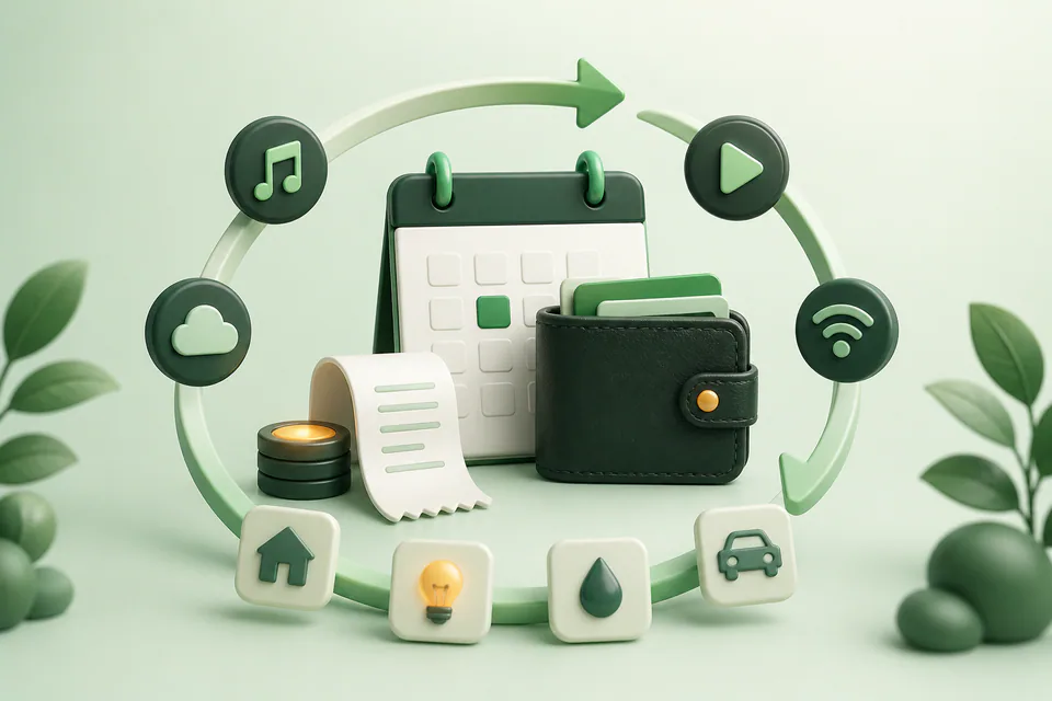 Recurring bills and subscriptions organized around a monthly cycle
